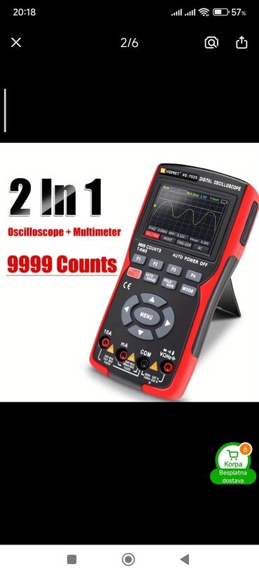 Multimetri: XEAST XE-702S – ručni 2-u-1 digitalni osciloskop + multimetar - 9999 — 1
