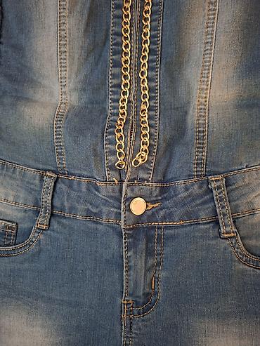 zara denim: Ženski teksas kombinezon-šorts - Materijal: elastični denim sa blagim — 3
