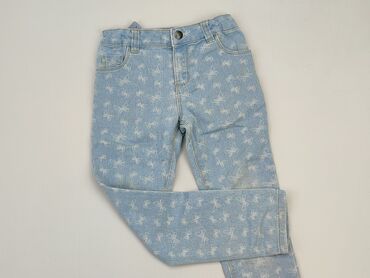 szerokie jeansy dziewczęce: Spodnie jeansowe, 7 lat, 122, stan - Dobry