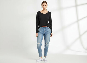 bluzki na jedno ramię długi rękaw: Women's blouse, size M