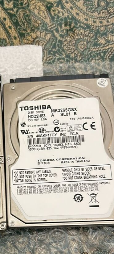 hard disk notebook: Daxili Sərt disk (HDD) Toshiba, 512 GB, 2.5", İşlənmiş