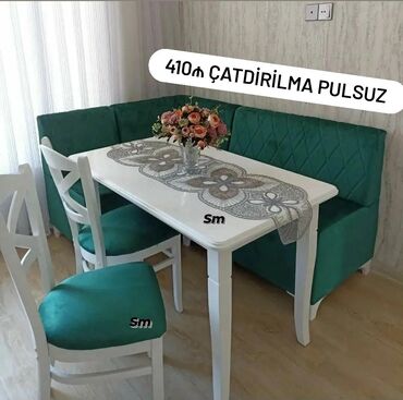 Masa və oturacaq dəstləri: Mətbəx üçün, Yeni, Açılan, Dördbucaq masa, 4 stul — 19