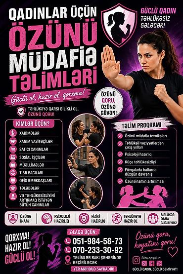 kür kompüter: Qadınlar üçün özünü müdafiə təlimləri Güclü ol, hazır ol, qorxma! — 1