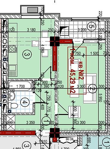 Построен, Элитка, 1 комната, 45 м²