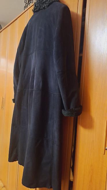 softshell jakna: Bunda zenska crna dugacka od prelepog mekanog prirodnog jagnjeceg — 4