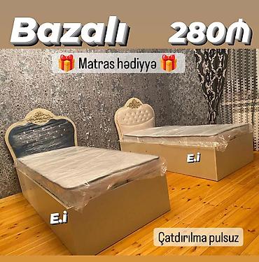 dowek: Bazalı tək nəfərlik çarpayılar – 280₼ - Klassik başlıq dizaynı (ikili — 1