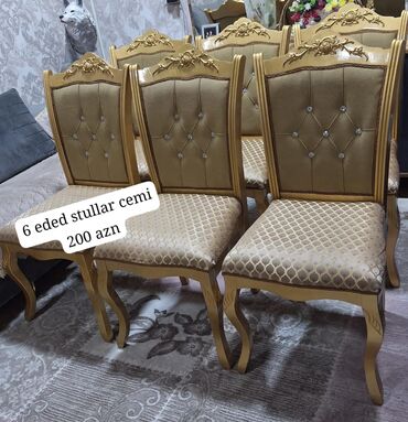Mətbəx mebeli: Stullar 6 ededdir qiymet burlikde ✅200 azn unvan H.Aslanov catdirilma