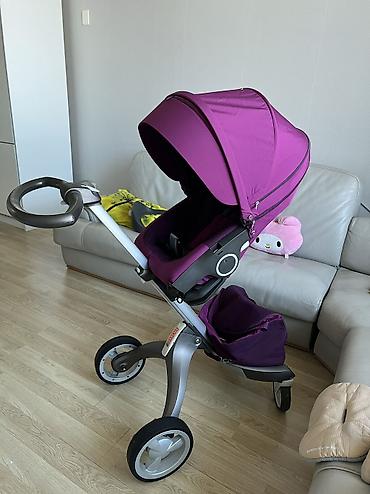 стокки коляска: Коляска, Stokke, цвет - Фиолетовый, Б/у, Самовывоз, Платная доставка — 1
