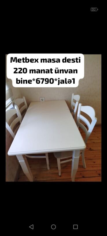 Ev üçün digər mallar: Metbex masa desti 220 manat ünvan bine*6790*jalə1 (yalnız vap çatda