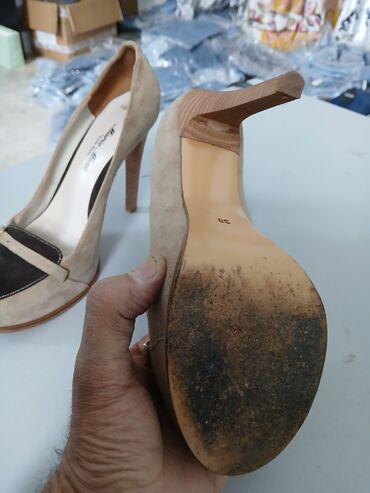 Tuflilər: Tuflilər, Ölçü: 39, rəng - Bej, İşlənmiş — 8