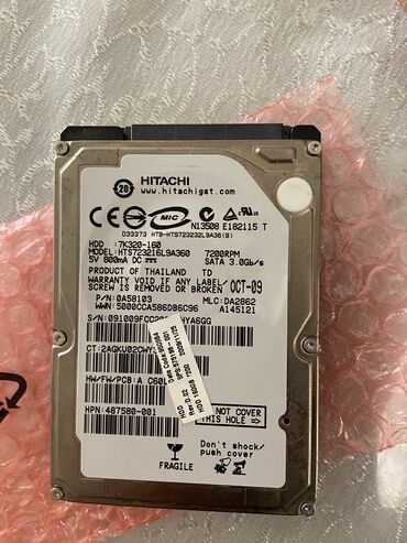 Daxili Sərt disk (HDD) Hitachi, 120 GB, 7200 RPM, 2.5", İşlənmiş