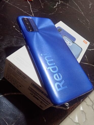 saatlı telefon: Xiaomi Redmi 9T, 128 ГБ, цвет - Синий, 
 Сенсорный, Отпечаток пальца, Face ID