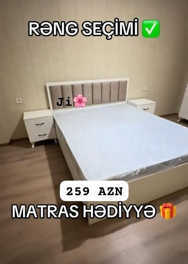 yun doseklerin qiymeti: 🤗Bazsiz madel carpayi 🏷️Cemi 259 Matras daxil ✓Reng secimi movcutdur
