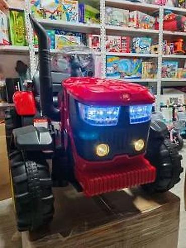 Traktori: Dečji traktor na akumulator sa prikolicom – crveno/žuti - Električni — 16