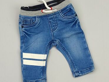 błękitne legginsy: Spodnie jeansowe, 0-3 m, stan - Dobry
