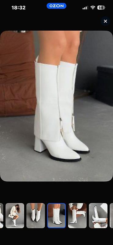 Женская обувь: Сапоги, 36, 36.5, Zara, Б/у, цвет - Белый, Самовывоз, Платная доставка — 2