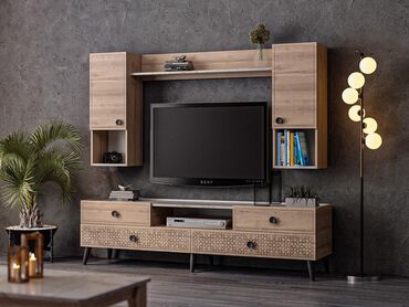televizor altligi dizayn: Yeni, Düz TV altlığı, Polkalı, Laminat