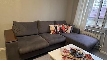 ucuz kunc divan: Künc divanı – sağ tərəfli L-forma - Rəng: tünd boz (antrasit) - — 2