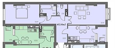 Продажа квартир: 2 комнаты, 65 м², Дордой Моторс рынок Элитка, 6 этаж, ПСО (под самоотделку) — 7