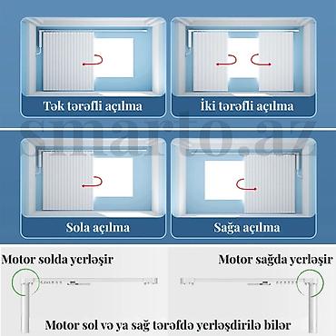 Pərdə və jalüz: Ağıllı motorlu pərdə karnizi. 🎛️Pərdələr pultla, səslə və smartfonla — 10