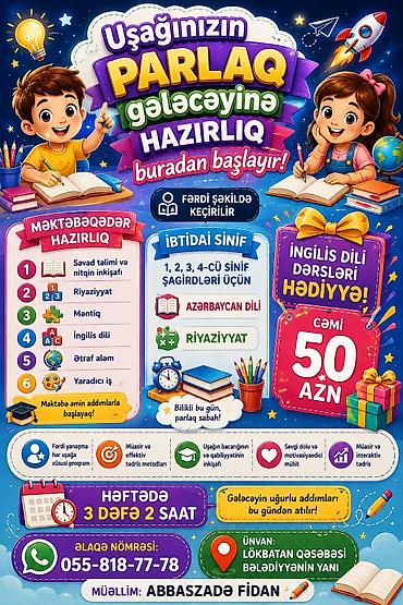bakı sirki online bilet: Məktəbəqədər və ibtidai sinif hazırlığı, Azərbaycan dili, Fərdi — 1