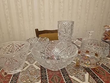 xrustal stekan: Klassik kəsmə naxışlı şüşə/kristal dəst Məhsul təsviri: - Müxtəlif — 2