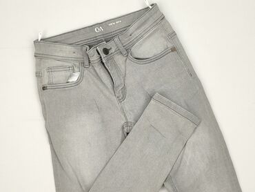 mom jeans ciemne: Spodnie jeansowe, C&A, 10 lat, 134/140, stan - Dobry