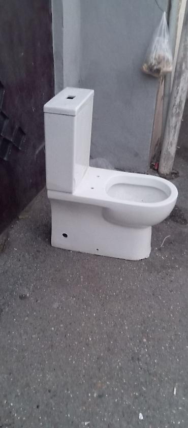 unitaz oturacagi: Unitaz dəsti – döşəməyə quraşdırılan, arxa su çəni ilə - Material: ağ — 2