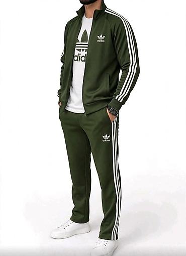 Muški komplet trenerke – tamnozelena Adidas Originals - Dvodijelni