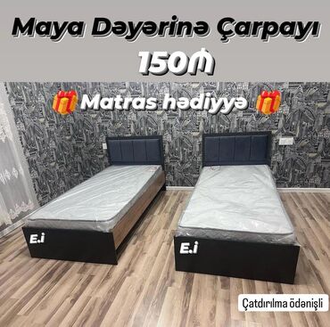 Sifarişlə çarpayılar: Yeni, Təknəfərlik çarpayı, Bazasız, Matras ilə, Siyirməsiz