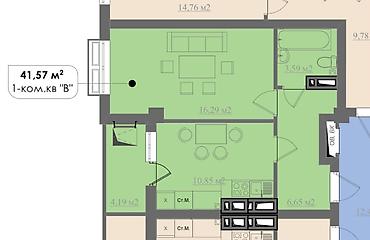 Недвижимость: 1 комната, 41 м², Технопарк Элитка, 9 этаж, ПСО (под самоотделку) — 2