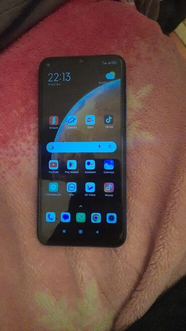 рабочий флай телефон: Redmi 9C, 64 GB, rəng - Göy, Sensor, Barmaq izi, Simsiz şarj