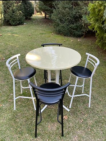 Bağ/balkon üçün masa və stul dəsti - Komplekt: 1 ədəd dairəvi masa +
