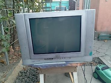 Телевизор JVC с кинескопом (серебристый корпус). рабочий телевизор