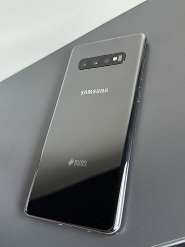 телефон s10: Samsung Galaxy S10 Plus, Б/у, 512 ГБ, цвет - Черный, 2 SIM