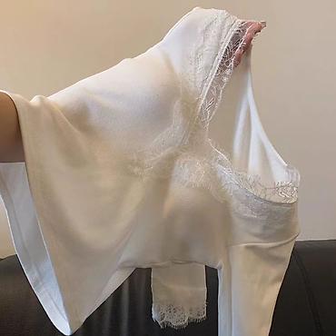 Лонгсливы: Лонгслив, цвет - Белый, S — 10