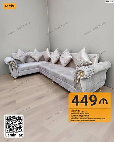 Диваны: Künc divan – La Mini - Ölçülər: 280 × 200 sm - Mexanizm: açılan — 1