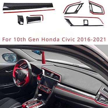 Накладки на панель(торпеду) для Honda Civic Gen 10 0 G10 11PCS-carbon