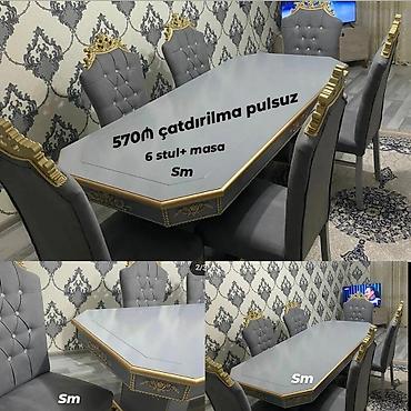 Masa və oturacaq dəstləri: Masa desti 6-ədəd stul 1-ədəd masa qiymət:490azn Çatdırılma pulsuz — 9