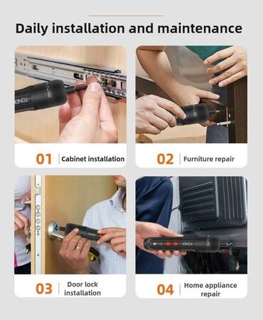 Шуруповерты: Беспроводной шуруповерт отвертка, биты, Tps разъем Батарейка менен — 3