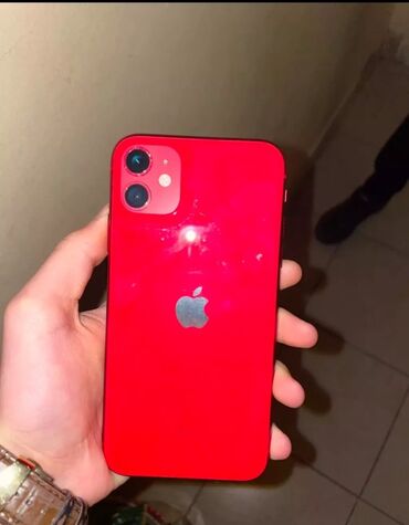 Apple iPhone: IPhone 11, 128 GB, Qırmızı, Zəmanət, Face ID