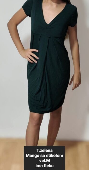 papuce sa prirodnim krznom: Mango M (EU 38), color - Green, Short sleeves