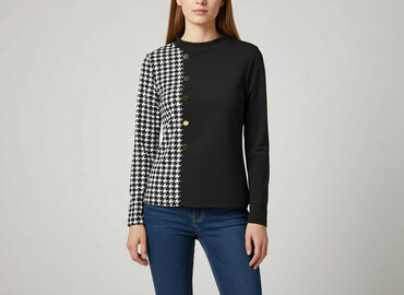 czarne obcisła bluzki z długim rękawem: Women's blouse, size S
