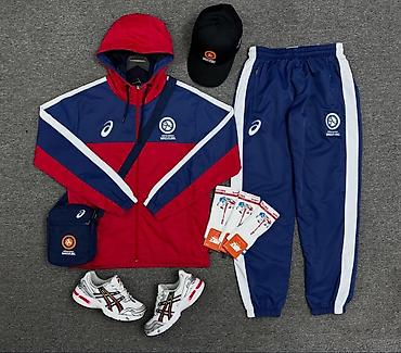 асикс оригинал: Мужской спортивный костюм, L, Asics, Новый, цвет - Голубой, Платная доставка — 1
