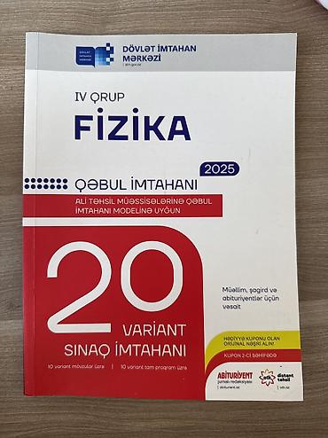 IV qrup – Fizika 20 variant sınaq imtahanı (2025).Heç istifadə lalafo.az -da IV qrup – Fizika 20 variant sınaq imtahanı (2025).Heç istifadə