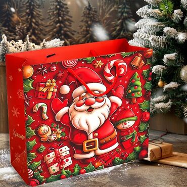 пакеты упаковочные: Подарочные новогодние пакеты и коробки с Санта-Клаусом на заказ ! Срок