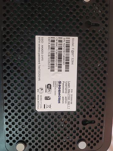 saz modem satilir: Sagemcom kabel/FTTx router-modem Xüsusiyyətlər: - 4 ədəd 10/100 — 4