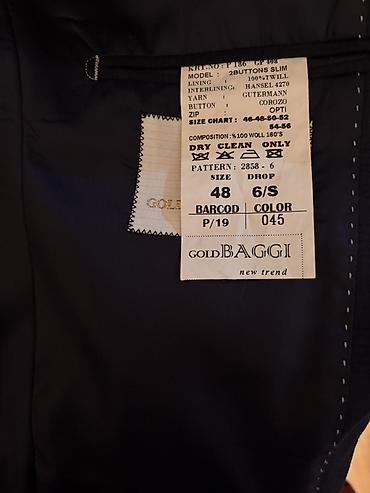 prakata kostyum: Gold Baggi kişi kostyumu – “2 Buttons Slim” model - Rəng: tünd göy — 5