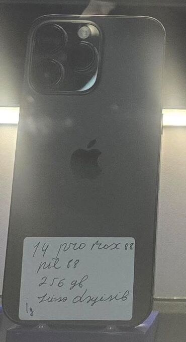 Apple iPhone: IPhone 14 Pro Max, 256 GB, Matte Space Gray, Simsiz şarj, Face ID