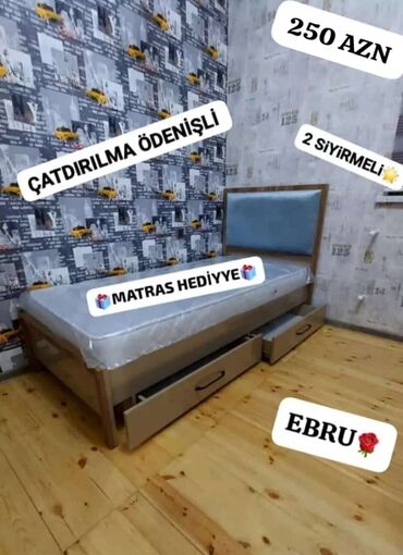 железная кровать односпальная: Для мальчика, С выдвижными ящиками, Бесплатный матрас, Турция
